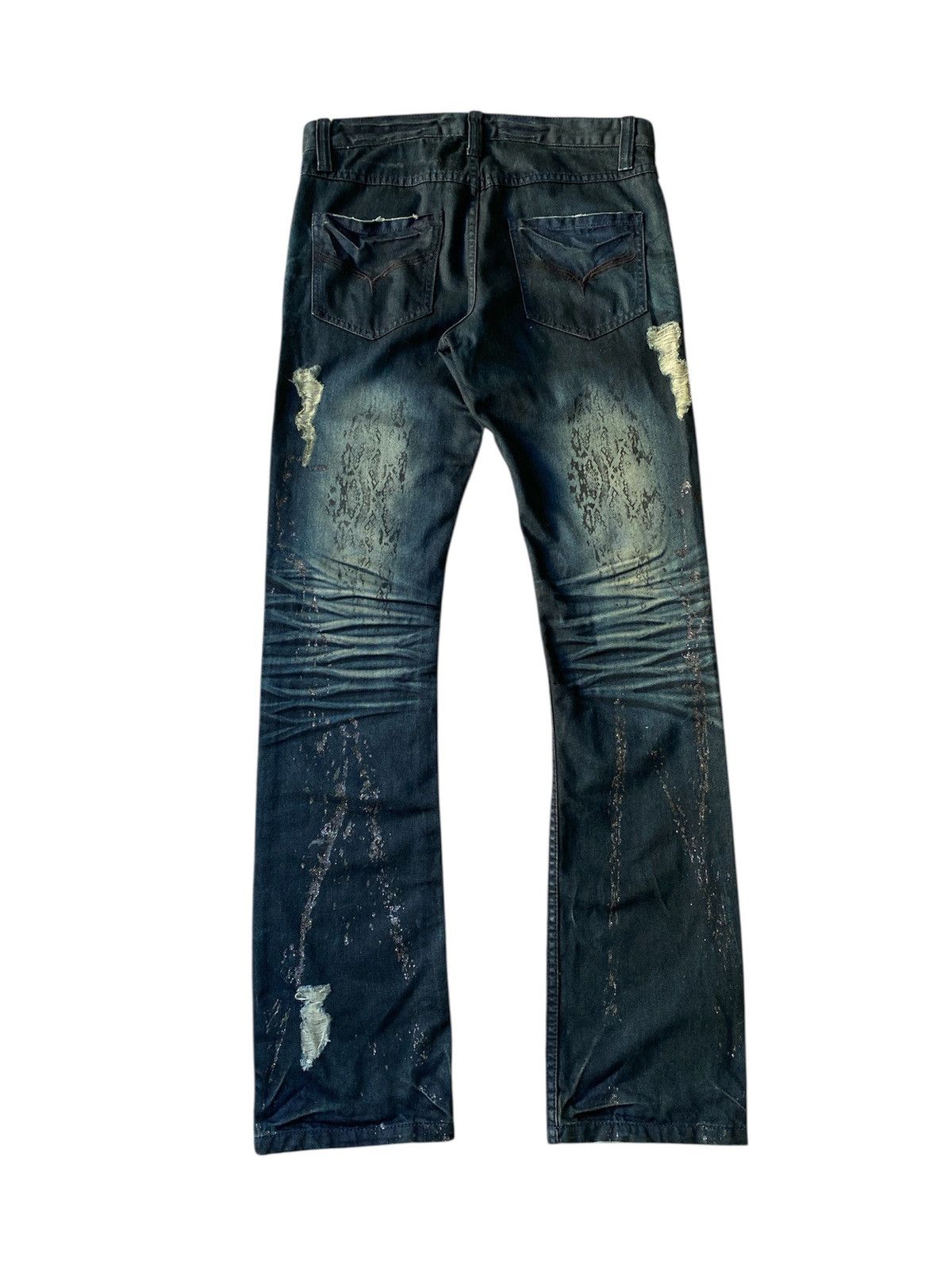 Japanese Brand Vice Fairy Claws Marks Design Gothic Punk Distressed Denim Size US 31 - 2 Thumbnail