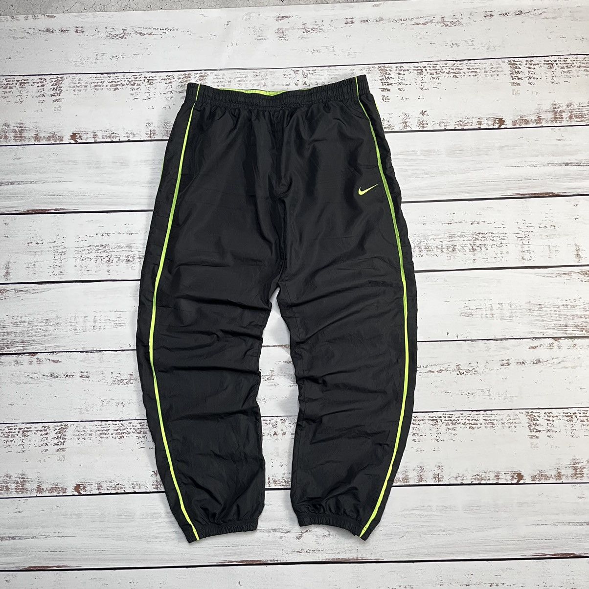 Nike × Vintage Nike Vintage Track Pants Nylon Y2K Drill Streetwear Swoosh Size US 36 / EU 52 - 1 Thumbnail