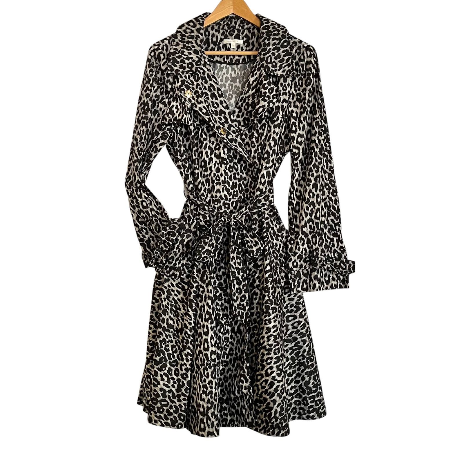PAULE KA Paule Ka Leopard Print Technical Cotton Women's Trench Coat Size XL / US 12-14 / IT 48-50 - 1 Thumbnail
