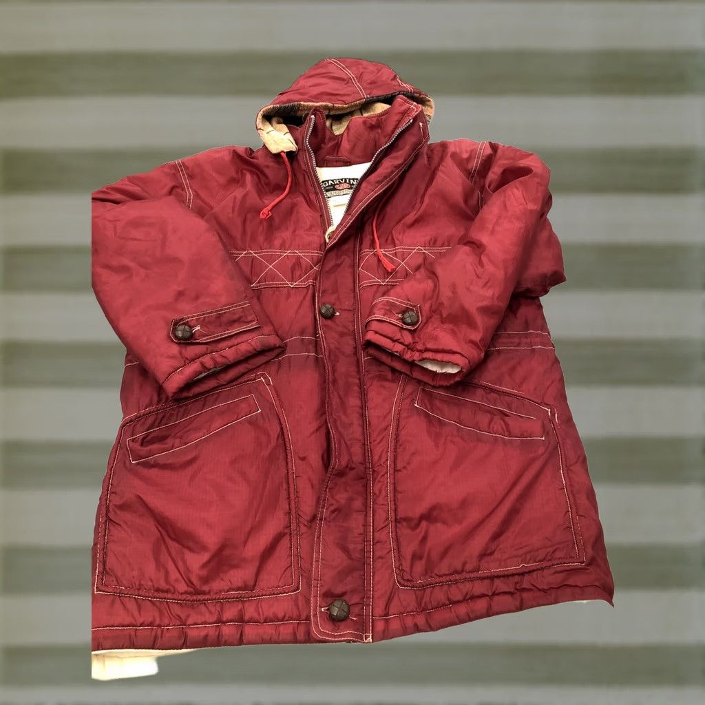 Vintage VINTAGE Garvin Jacket Hood Nylon Polyester Fill Zip Red Long Sleeve Women's S Parka Size S / US 4 / IT 40 - 1 Thumbnail