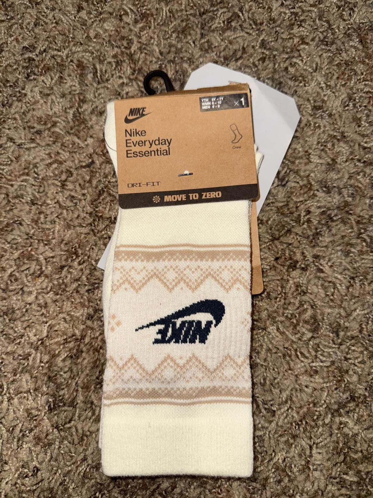 Nike Nike Unisex Everyday Essentials Fair Isle Crew Socks Size ONE SIZE - 1 Thumbnail