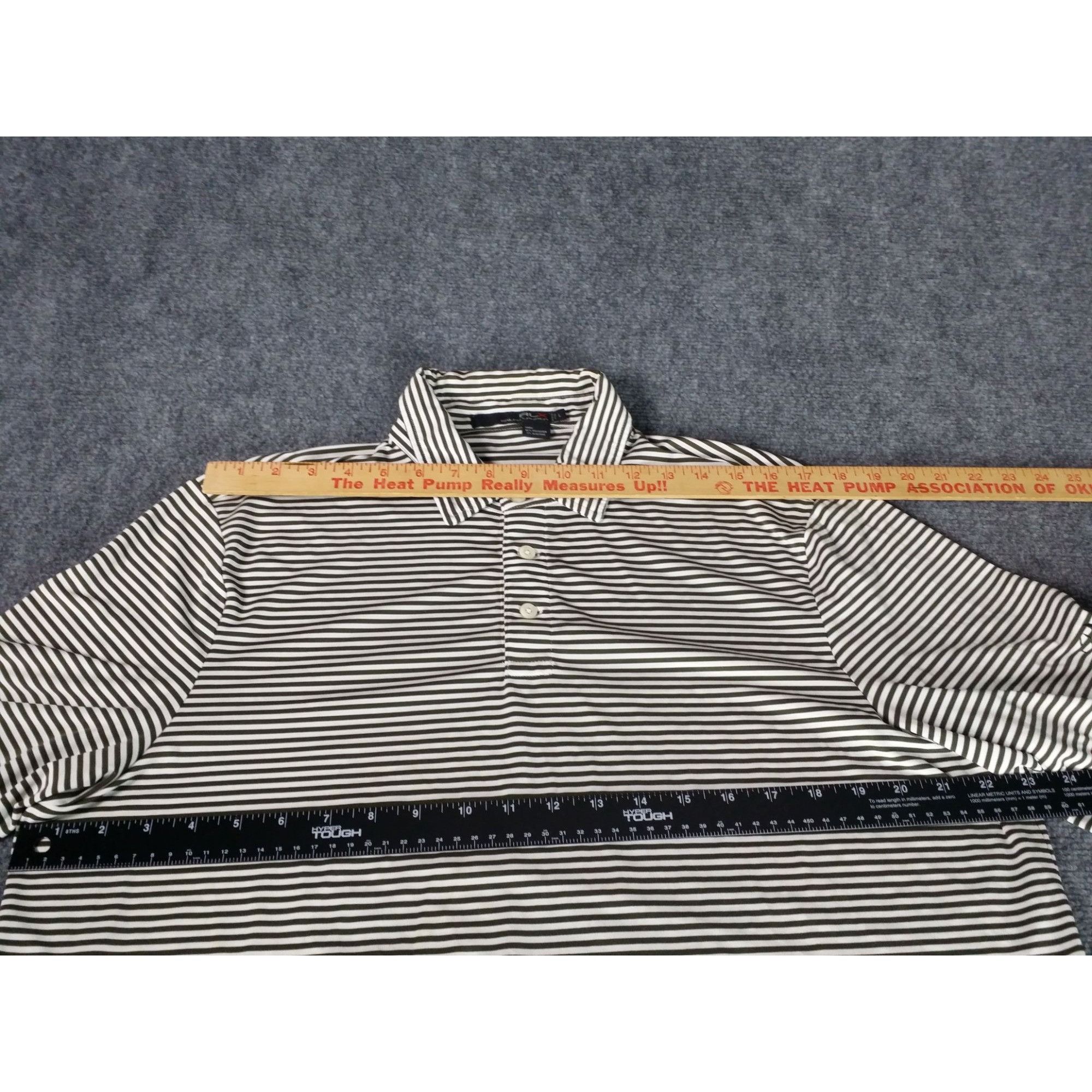 RLX Ralph Lauren RLX Ralph Lauren Polo Shirt Men Sz L Striped Black White Gol Size US L / EU 52-54 / 3 - 6 Thumbnail