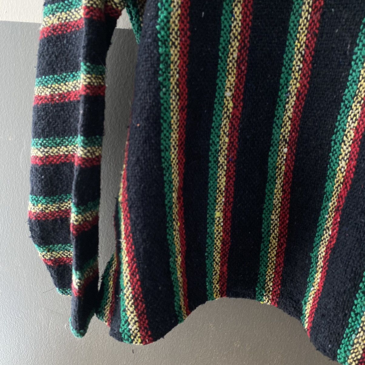Vintage Black Baja Hoodie with Red, Green & Yellow Stripes Size US XL / EU 56 / 4 - 8 Thumbnail