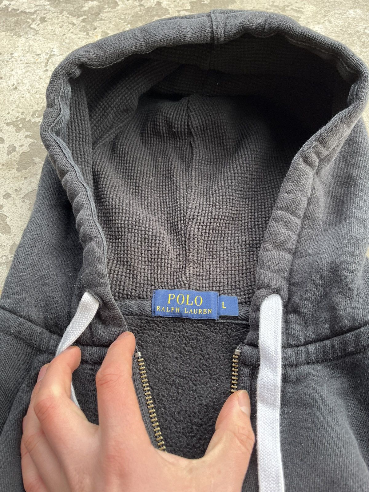 Polo Ralph Lauren × Ralph Lauren Vintage Polo Ralph Lauren Japanese Faded Zip Hoodie Distres Size US L / EU 52-54 / 3 - 4 Thumbnail
