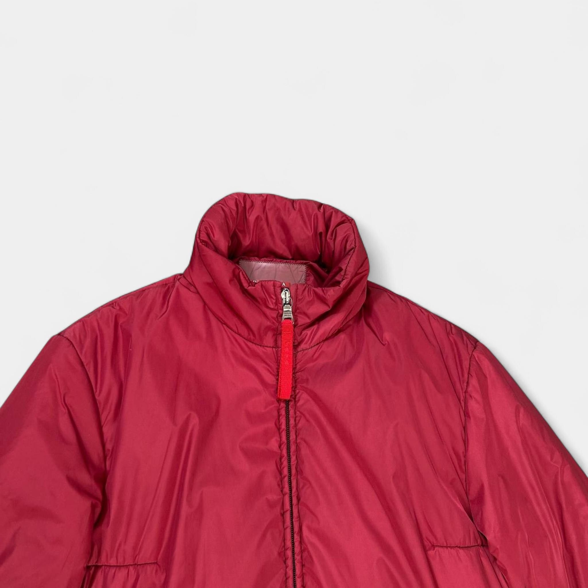 Prada Prada Red Nylon Padded Long Jacket Size US L / EU 52-54 / 3 - 2 Thumbnail