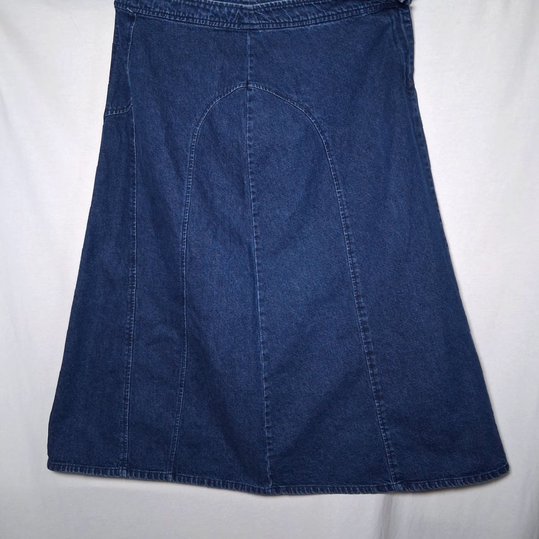 Vintage VINTAGE Jessie Sport Denim Skirt 18W Plus Size Midi A-Line Blue Jeans Western Women 1990s Size 40" / US 18 - 4 Thumbnail
