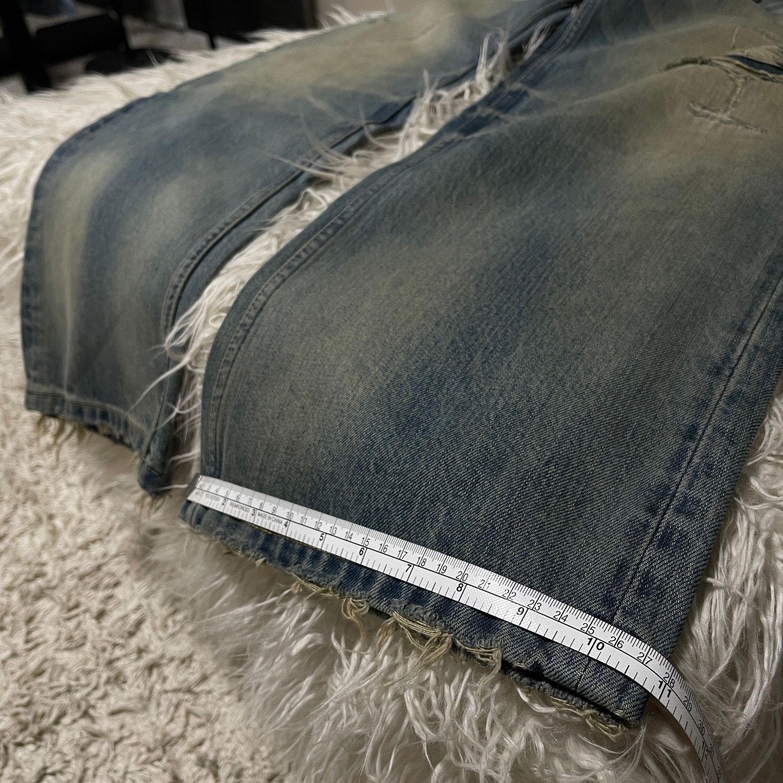 If Six Was Nine × Japanese Brand × Vintage Vintage Faded Wash Distressed Wideleg Baggy Denim Jeans Blue Size US 31 - 16 Thumbnail