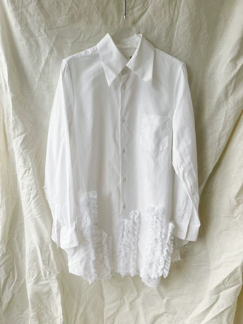 Comme des Garcons Comme Des Garcons Long Sleeve Pointed Collar Shirt Top wit Size S / US 4 / IT 40 - 2 Thumbnail