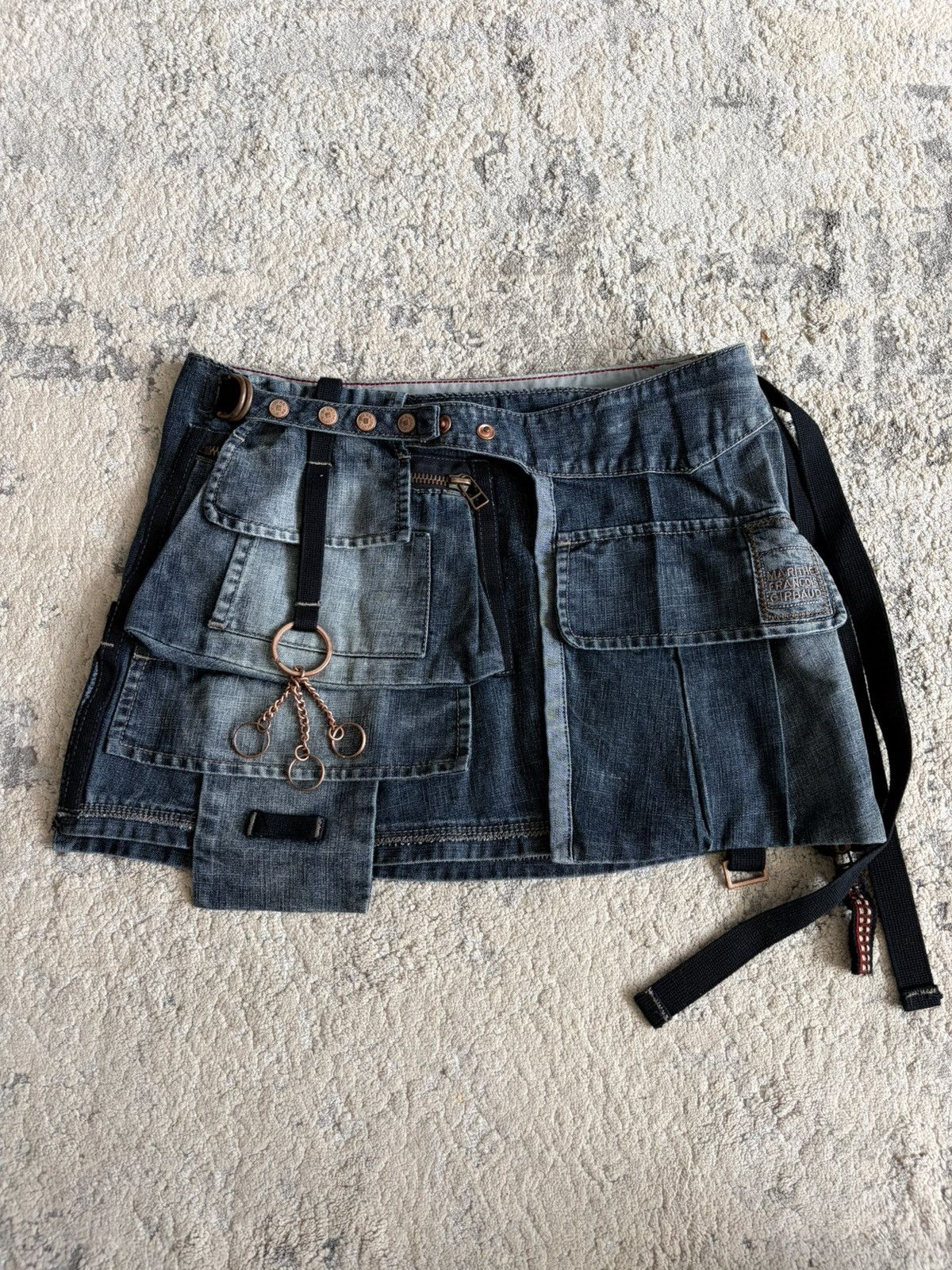 Marithe + Francois Girbaud Denim Multi Pocket Accessory Skirt Size 26" / US 2 / IT 38 - 1 Thumbnail