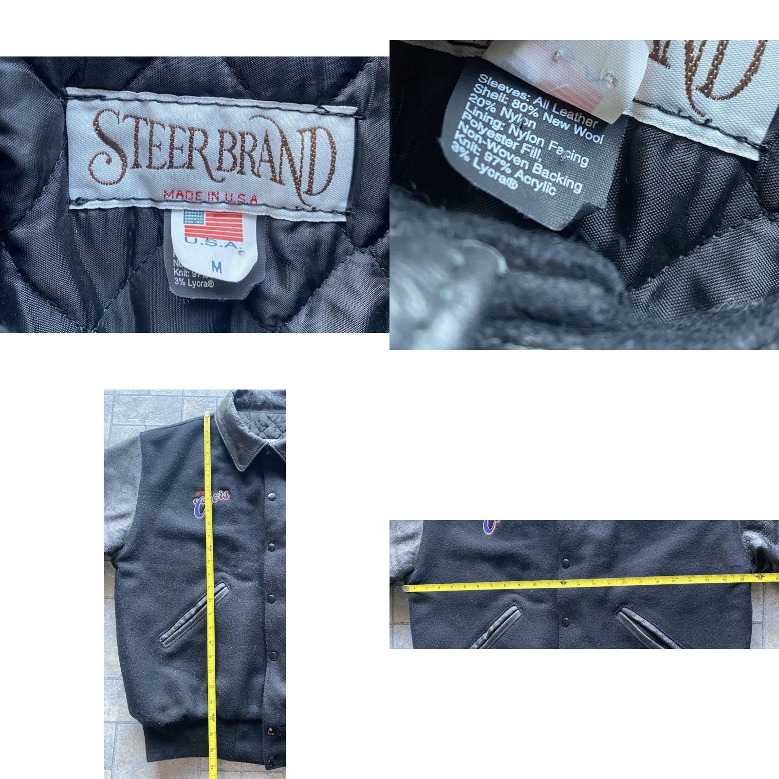 Vintage VINTAGE Steer Brand Varsity Jacket M Wool Leather Black 90s USA Mens Shirt/Jacket Size US M / EU 48-50 / 2 - 8 Thumbnail