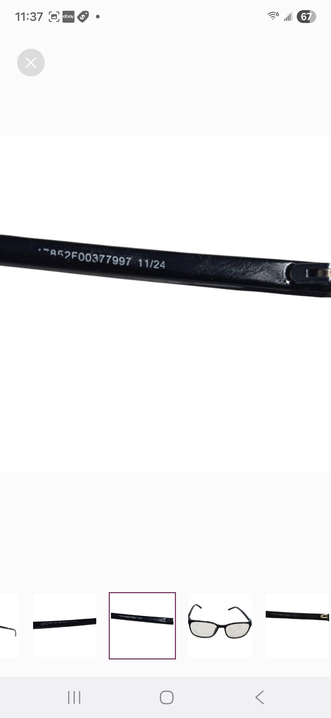 Other Brand Stylish Black Square Glasses-lot ns1124 ou eric fg blk Size ONE SIZE - 6 Thumbnail