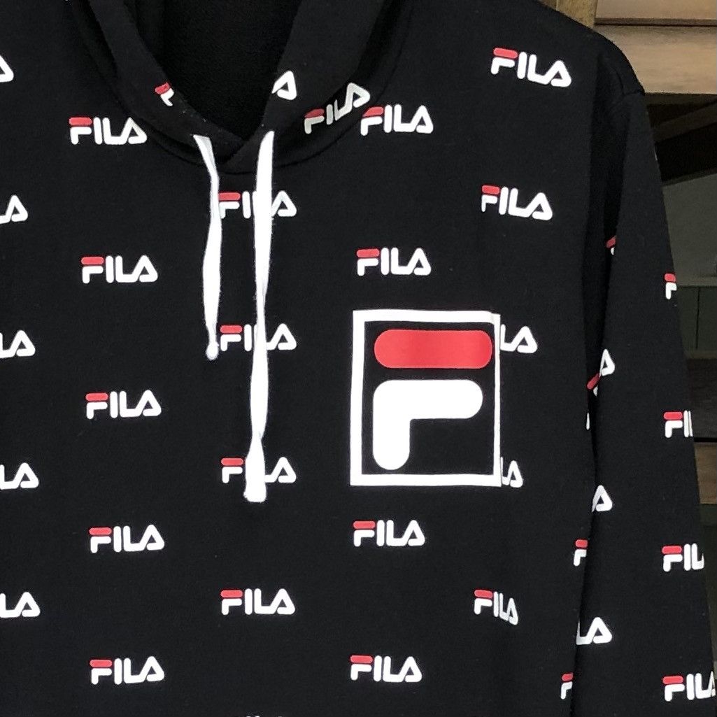 Fila Fila Logo Black All-over Printed Hoodie Sweatshirts Size US M / EU 48-50 / 2 - 3 Thumbnail