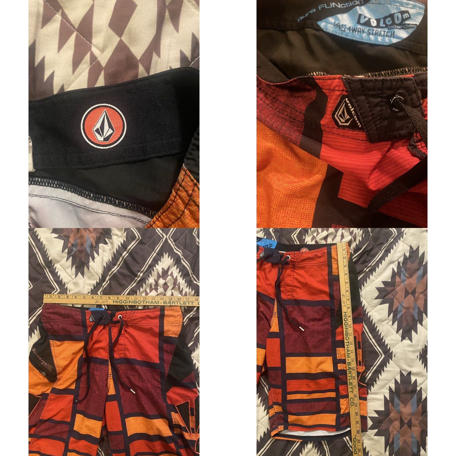 Volcom Volcom Board Shorts Men 32 Orange 4 Way Stretch Embroidered Logo Beach Lifeguard Surfing Sport 90s Y2K Size US 32 / EU 48 - 8 Thumbnail