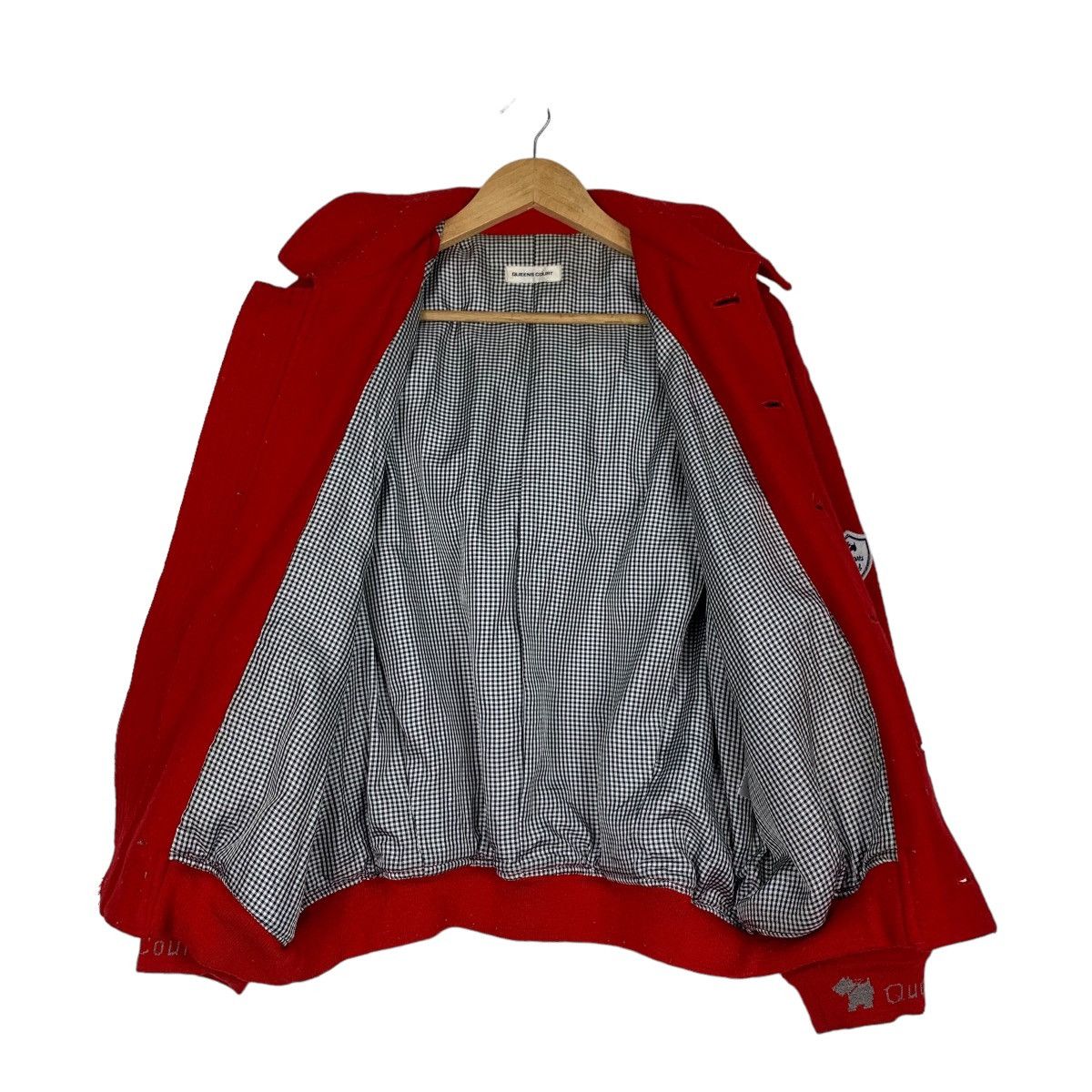 Japanese Brand QUEENS COURT Red Wool Bomber Jacket #0939-C42 Size US M / EU 48-50 / 2 - 11 Thumbnail