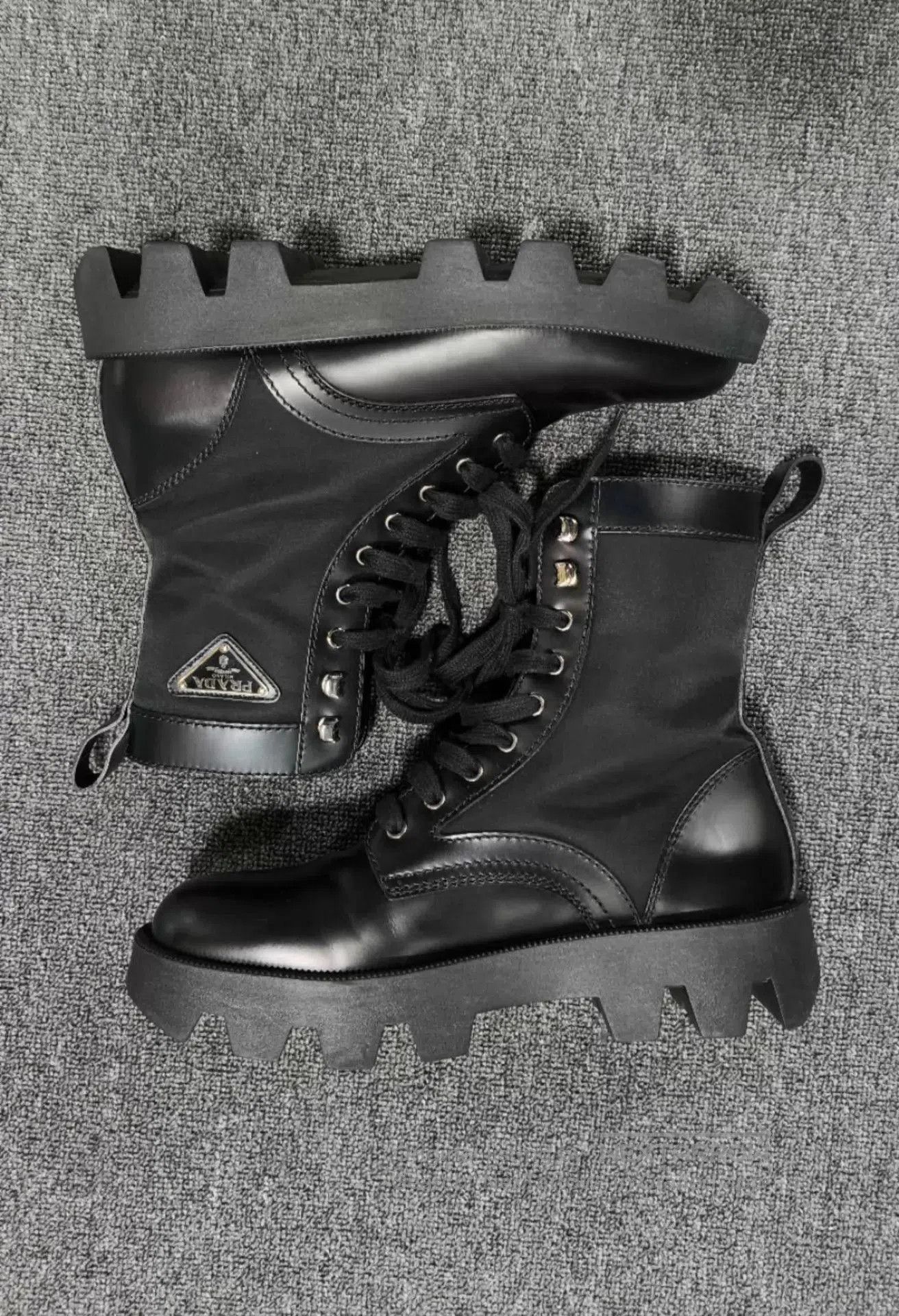 Prada Black Leather Lace. Size US 9.5 / EU 42-43 - 2 Thumbnail