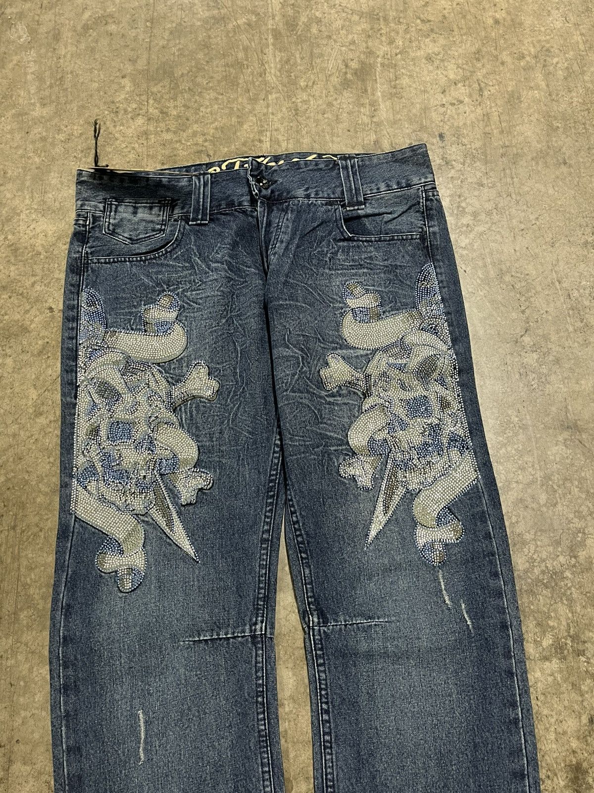 Ed Hardy × Vintage Ed hardy vintage baggy fit denim skull dragon print rare NWT Size US 38 / EU 54 - 4 Thumbnail