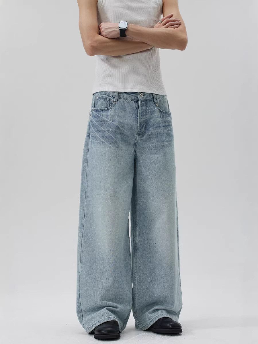 Japanese Brand American retro whiskered casual loose straight leg jeans Size US 32 / EU 48 - 3 Thumbnail