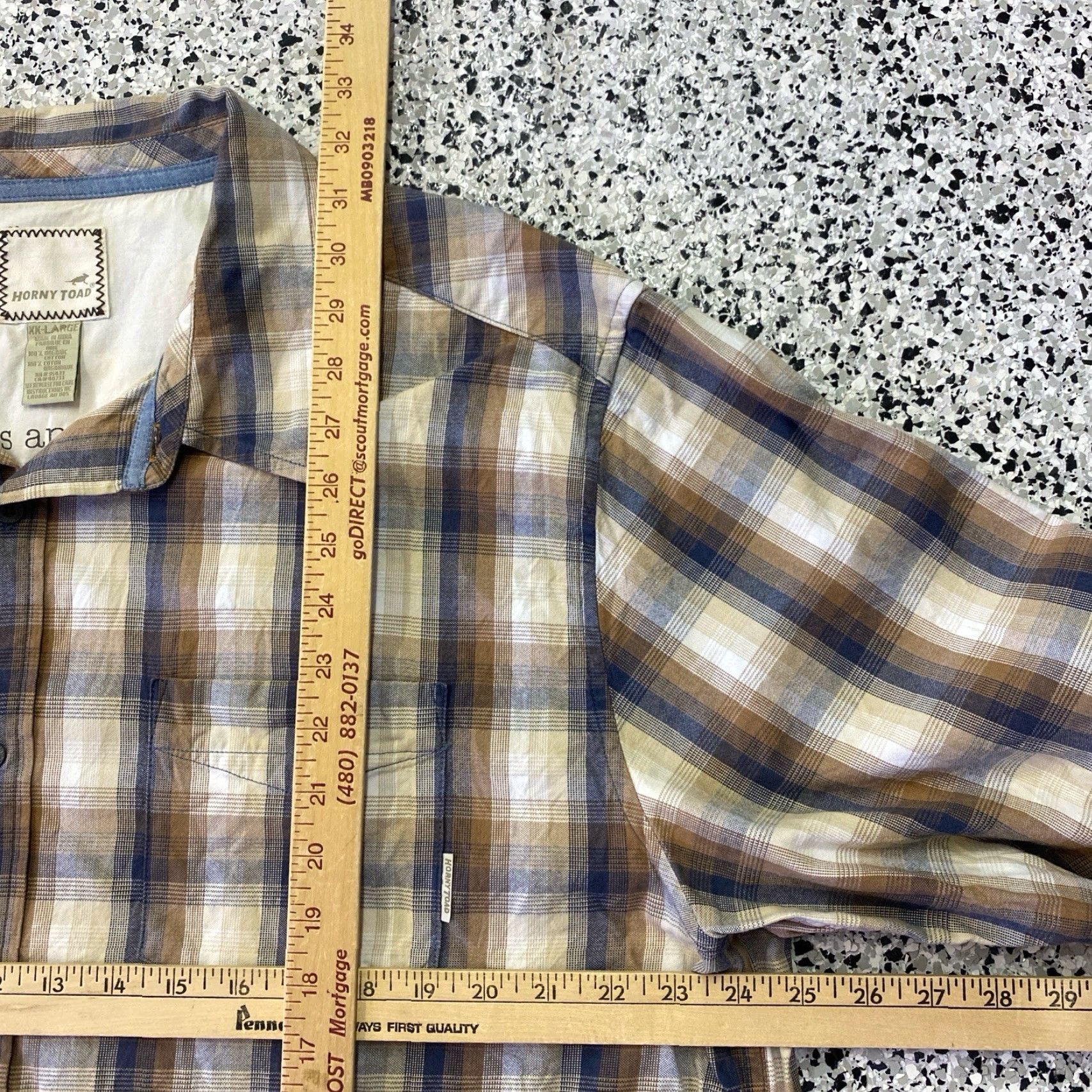 Vintage Horny Toad Button-Down Long Sleeve Men's Shirt 2XL Brown Plaid Cotton Button-Up Collared Casual Vintage No (adjust?) Size US XXL / EU 58 / 5 - 3 Thumbnail