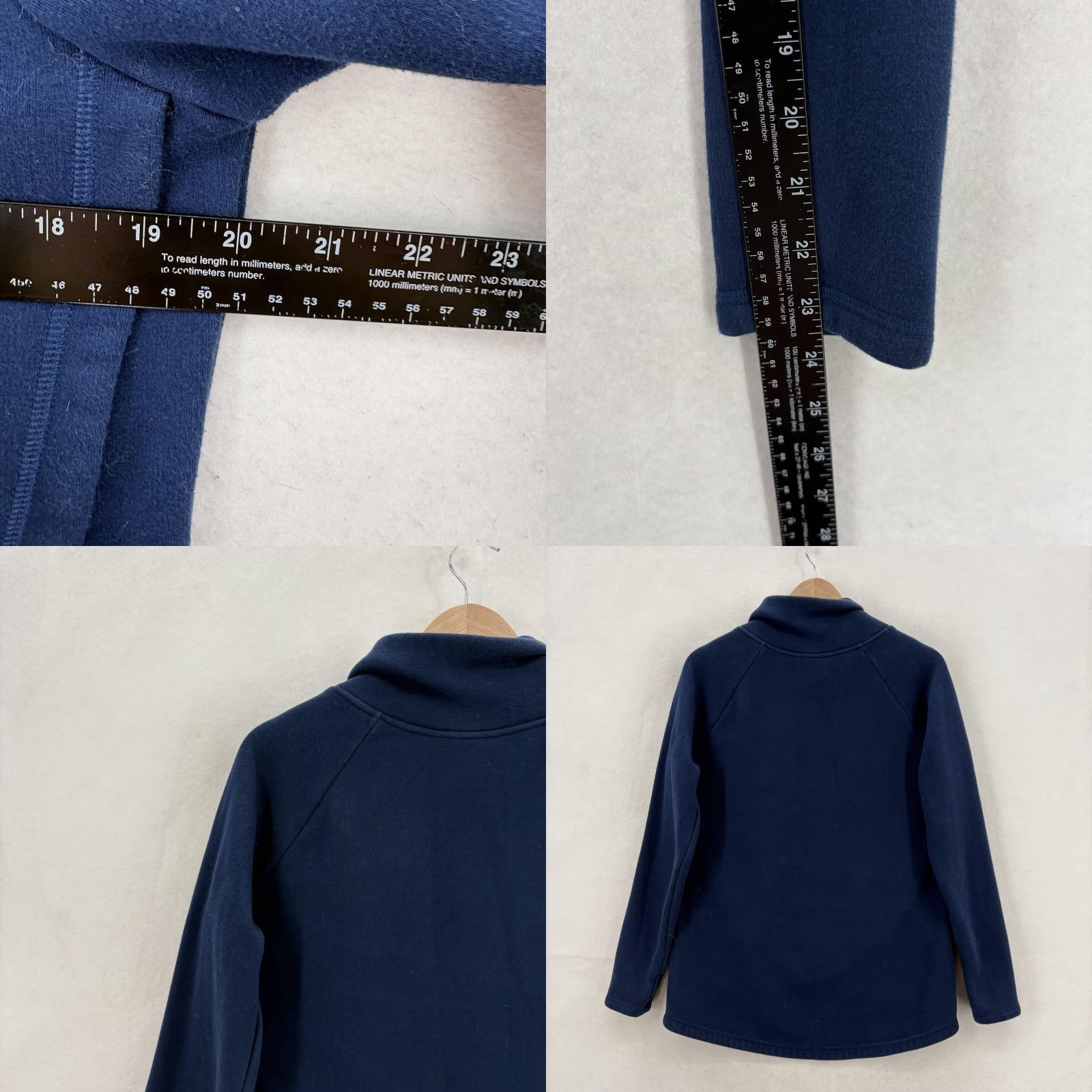 Athleta Athleta Cozy Karma Pullover Sweatshirt Womens M Blue Fleece Zip Hem Pocket Mock Neck Raglan Sleeve Winter Casual Size M / US 6-8 / IT 42-44 - 8 Thumbnail