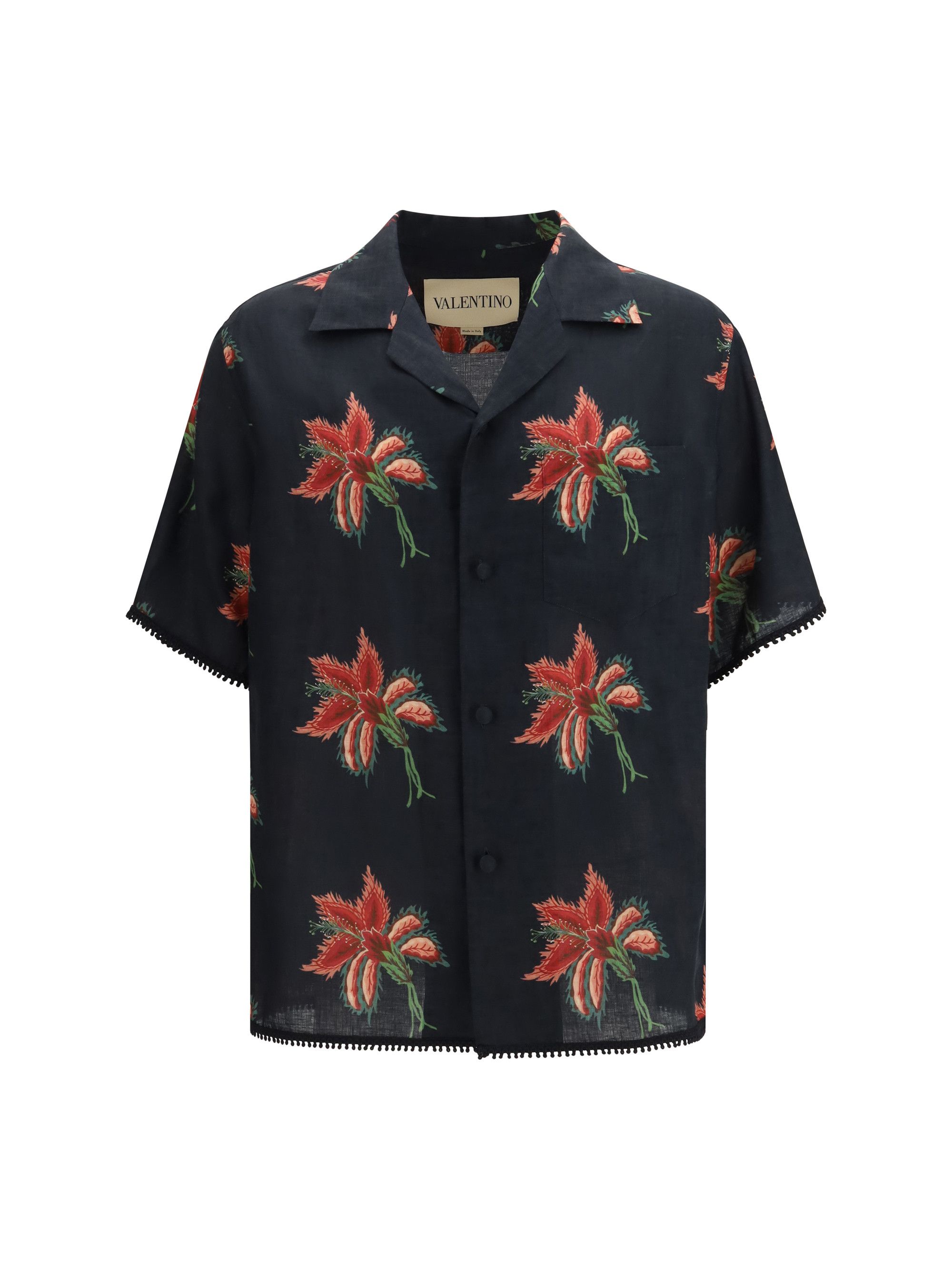 Valentino Papier Floral print linen bowling Shirt Size US M / EU 48-50 / 2 - 1 Thumbnail