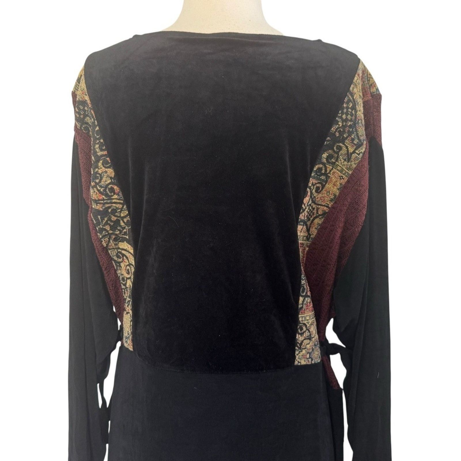 Other Vintage AHNI Velvet Tapestry Embroidered Maxi Dress Plus 2 Size XXL / US 16-18 / IT 52-54 - 11 Thumbnail