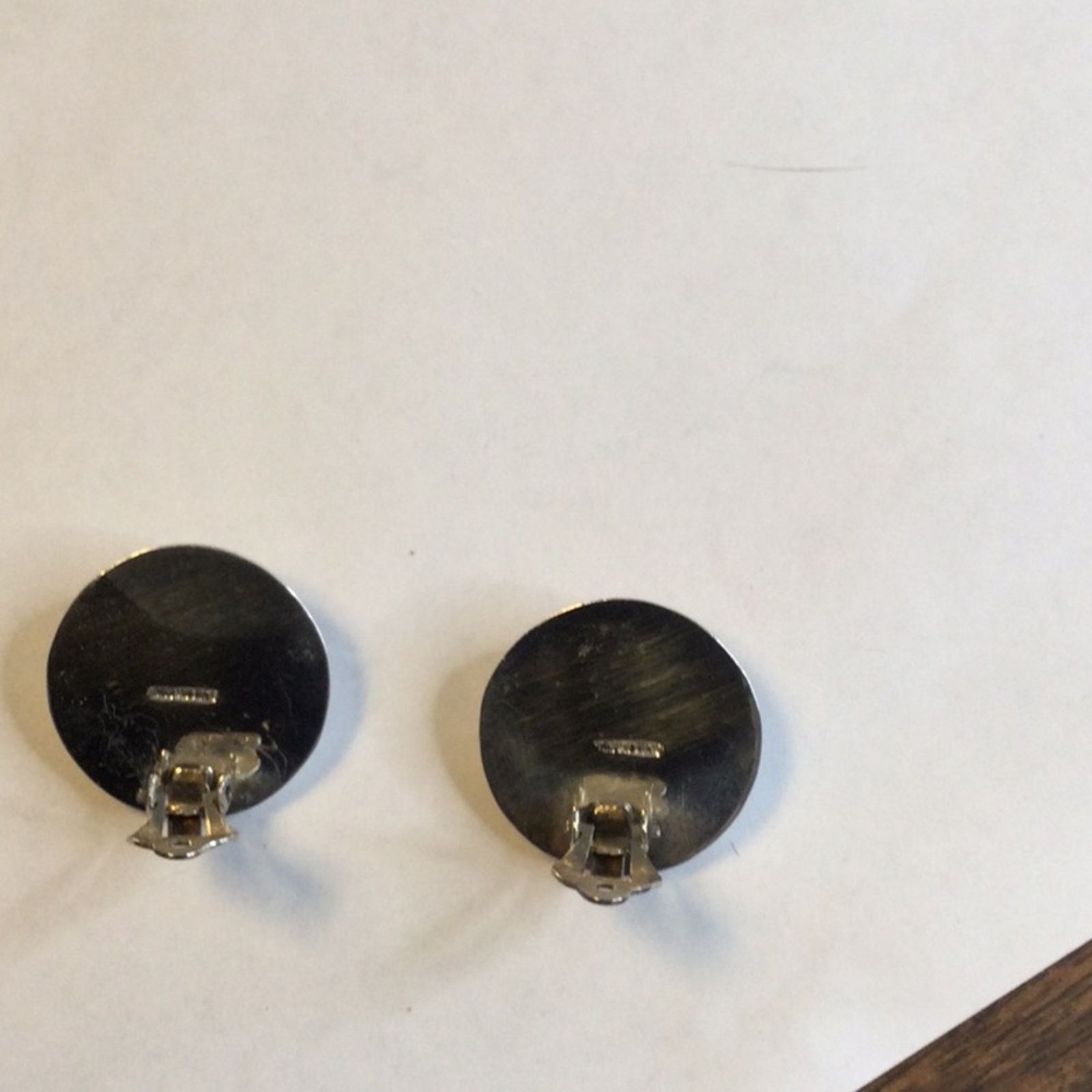 Other Sterling Silver & Black Vintage Round Clip-On Earrings Size ONE SIZE - 6 Thumbnail