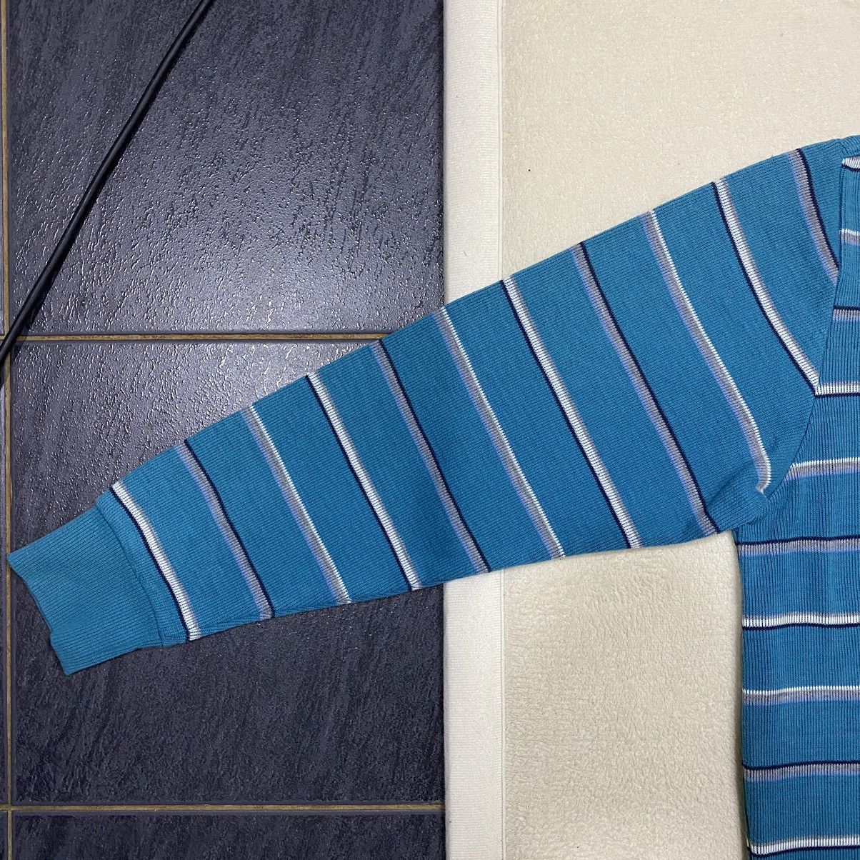 Designer × Japanese Brand × Kansai Yamamoto KANSAI YAMAMOTO Up To Your Striped Half Zipper Sweatshirt Size US L / EU 52-54 / 3 - 4 Thumbnail
