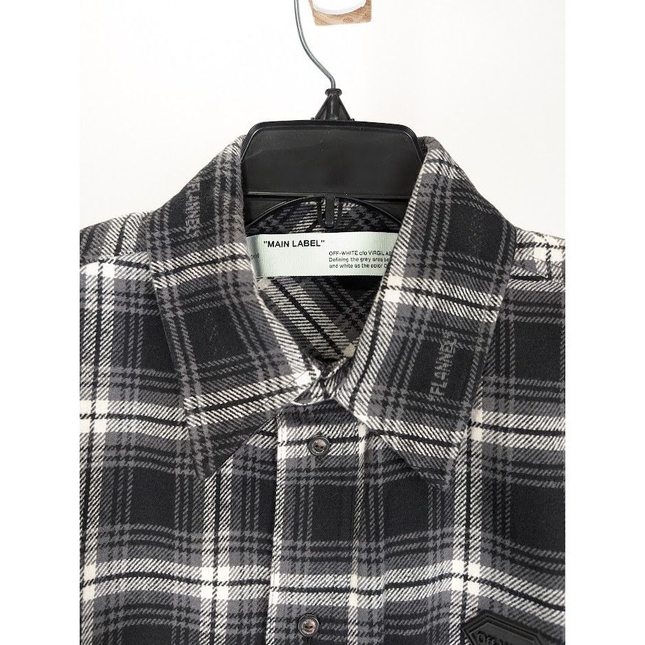 Off-White o1rshd1 Stencil Flannel Check Shirt in Black Size US S / EU 44-46 / 1 - 4 Thumbnail