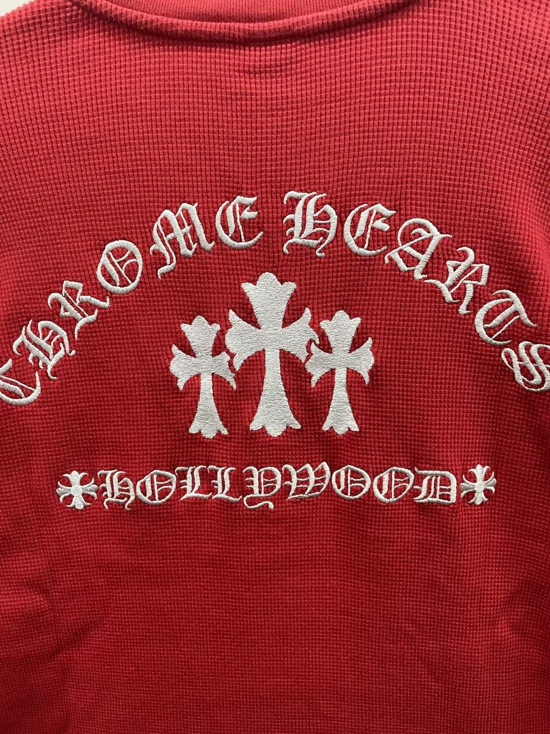 Chrome Hearts Chrome Hearts Henley Embroidered Thermal Red T-Shirt Tee Size US M / EU 48-50 / 2 - 6 Thumbnail
