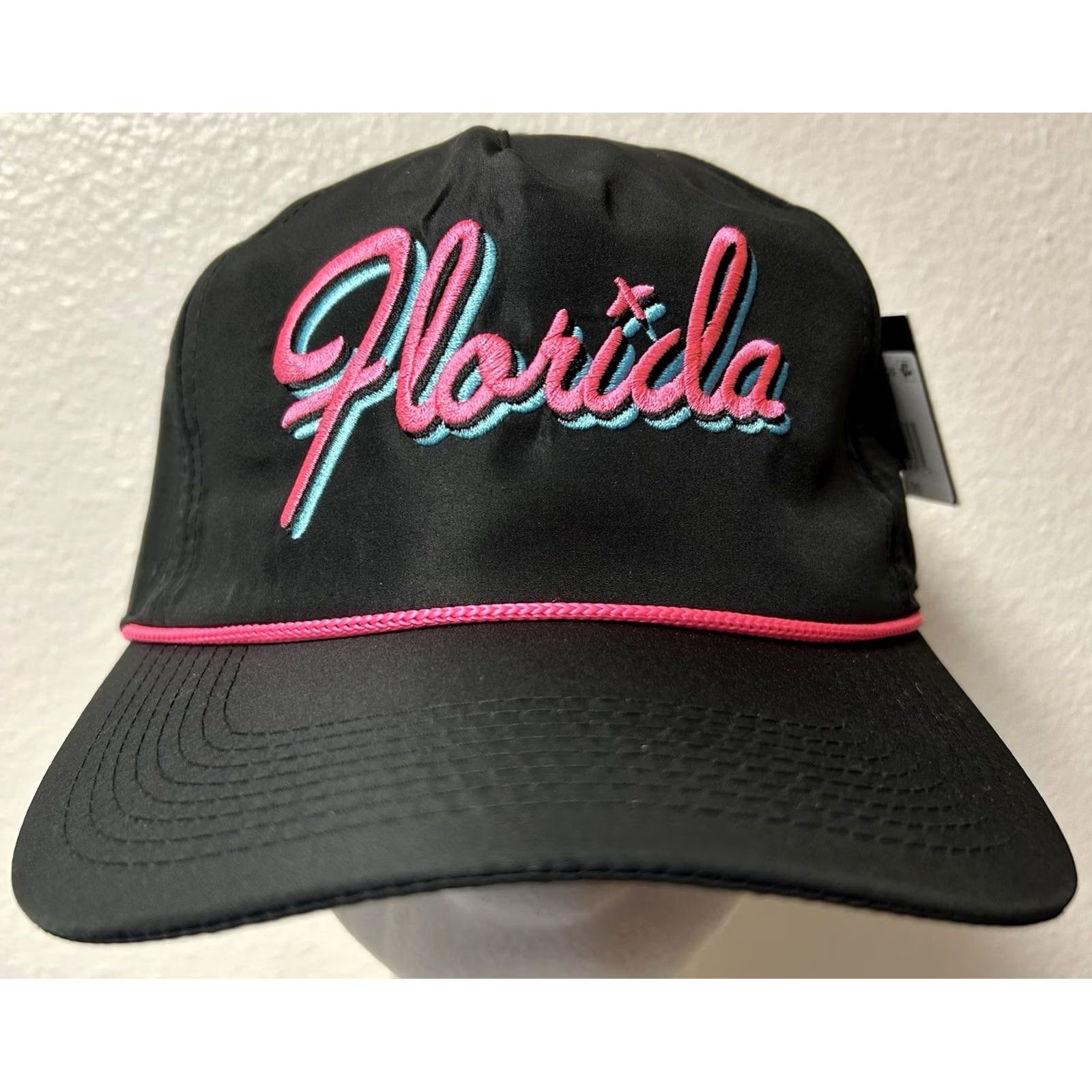 Roper Bad Birdie Men’s Florida Rope Golf Hat Adjustable Black/Pink Snapback Size ONE SIZE - 2 Thumbnail