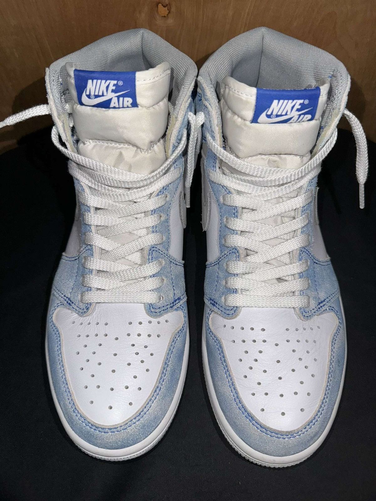 image of Jordan Nike Air Jordan 1 Retro “Hyper Royal” Shoes in Blue Jean, Men's (Size 9)