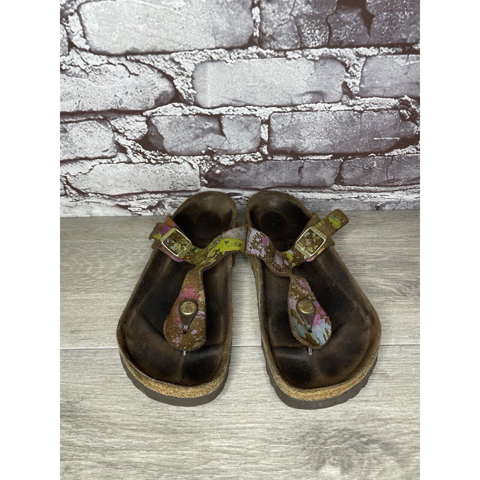 Birkenstock Birkenstock Gizeh Paint Splatter Multicolor Thong Sandals Wo Size US 8 / IT 38 - 2 Thumbnail
