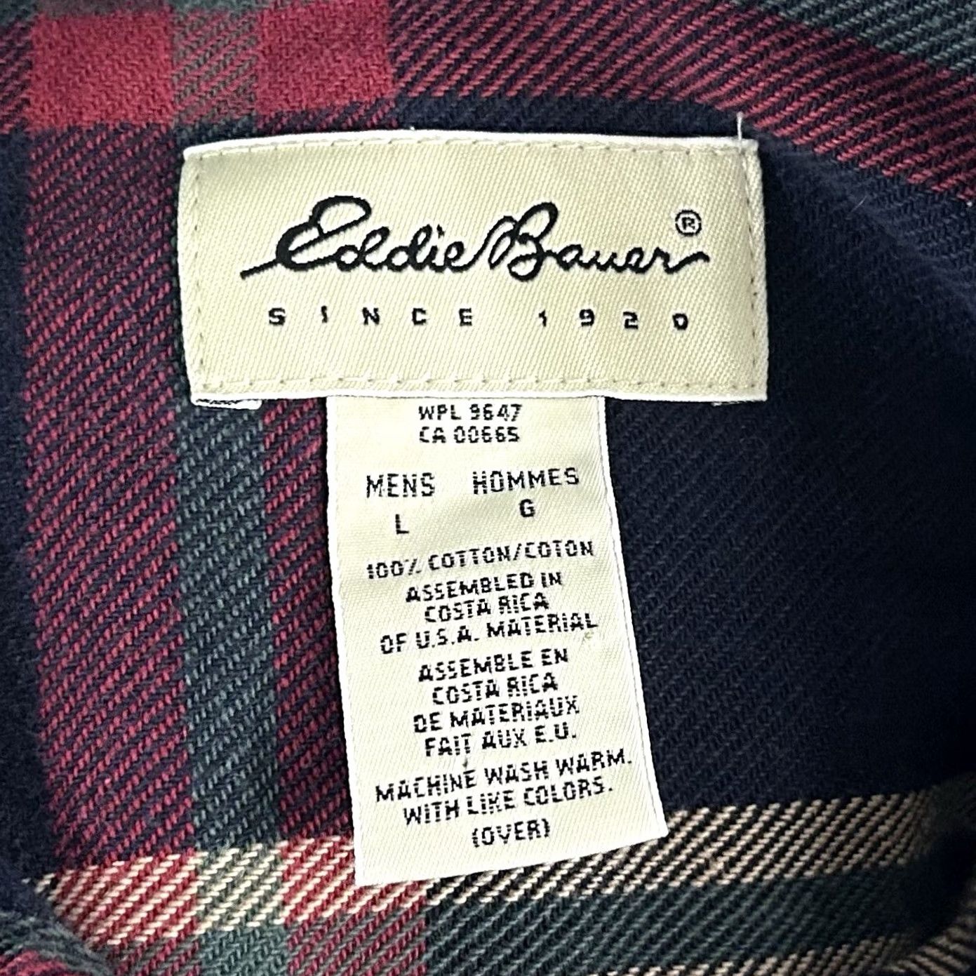 Eddie Bauer Eddie Bauer Large Vintage Heavy Flannel Shirt Blue Red Green Plaid 100% Cotton Size US L / EU 52-54 / 3 - 3 Thumbnail