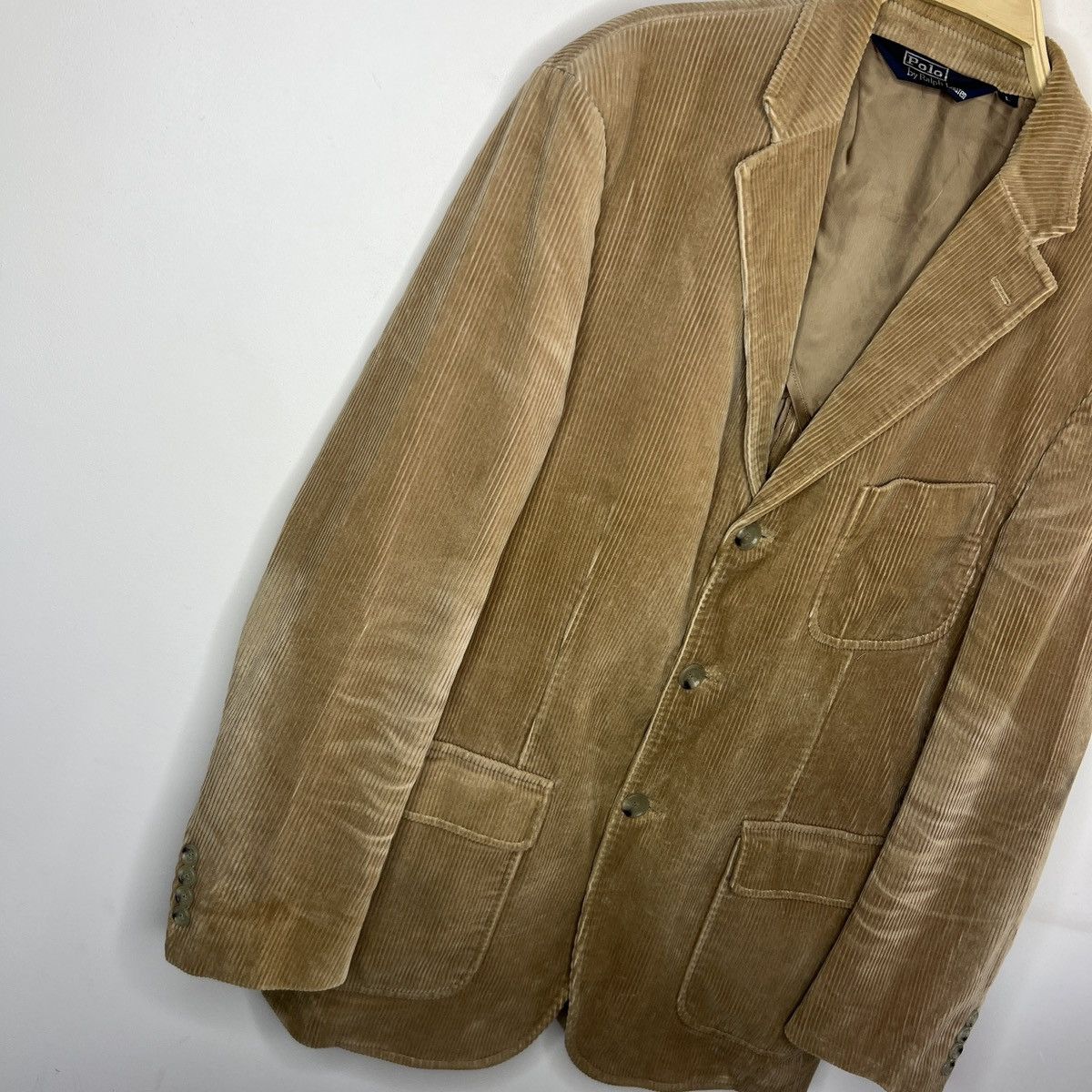 Polo Ralph Lauren × RRL Ralph Lauren × Ralph Lauren Vintage Polo Ralph Lauren Corduroy Blazer Jacket Coat Beige Size US L / EU 52-54 / 3 - 3 Thumbnail