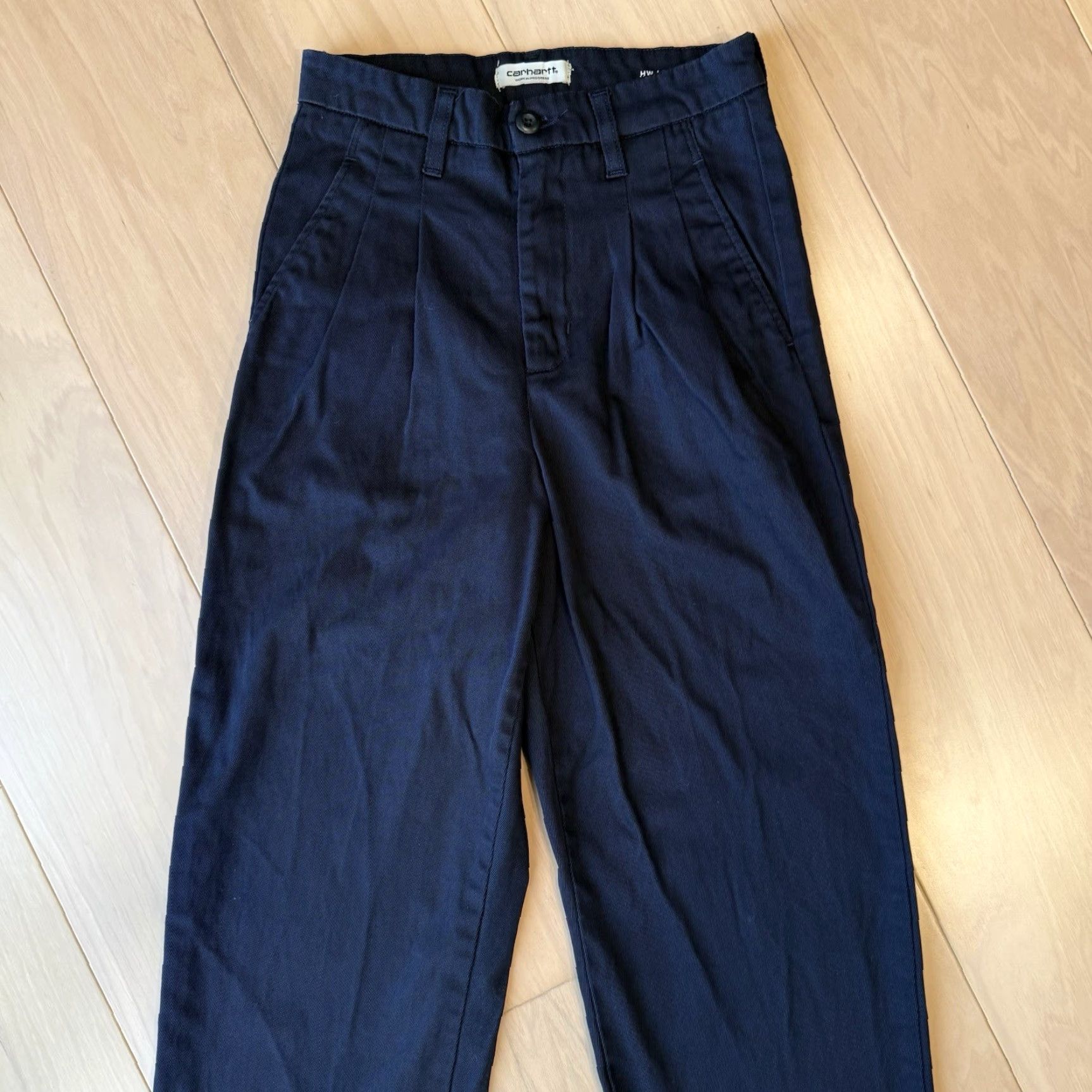 Carhartt Wip Carhartt WIP Cara Pants Women's 25 Blue High Waisted Pleated Straight Chino 90s Logo Vintage? (No) Size 42" / US 20 - 3 Thumbnail