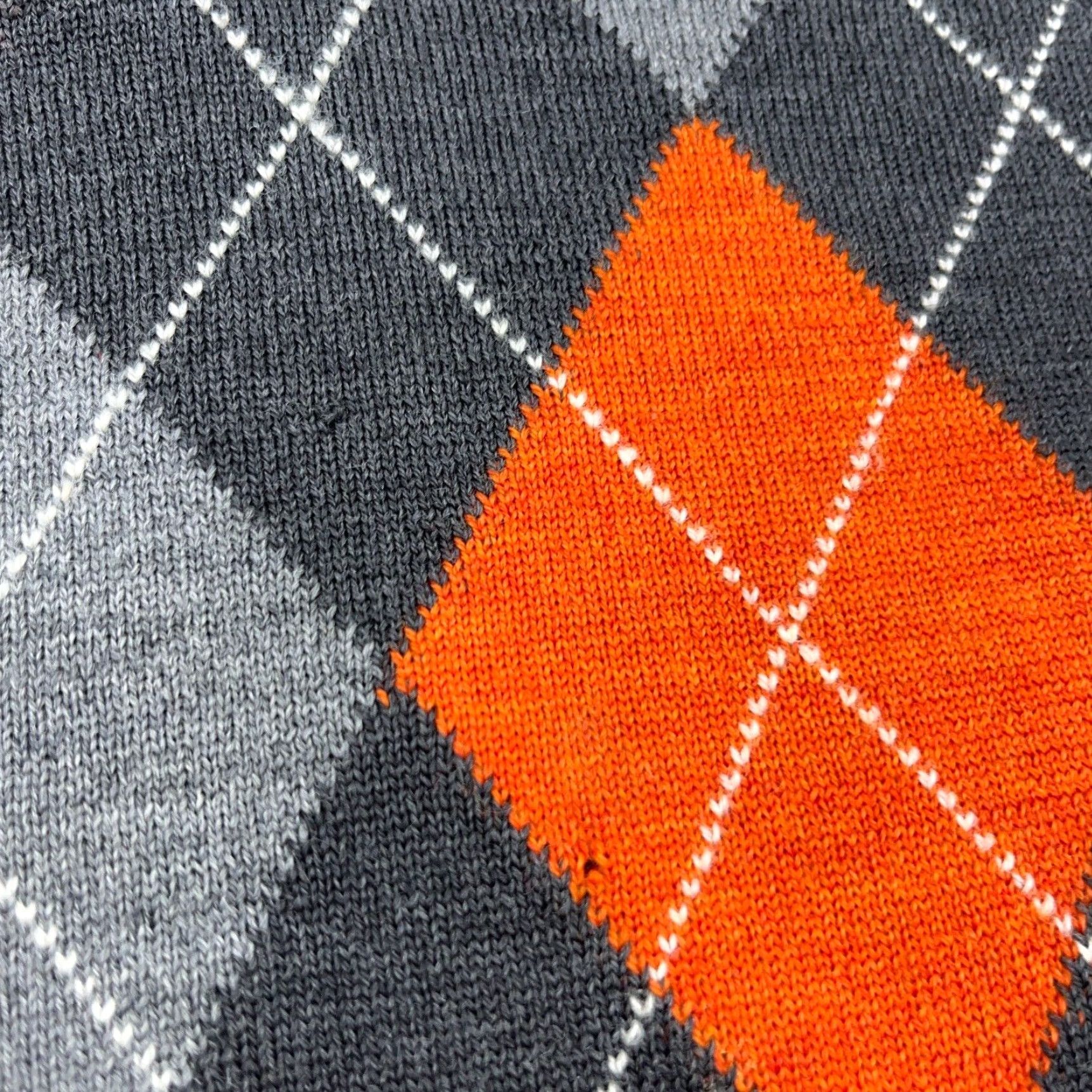 Banana Republic Banana Republic Sweater Men XL Gray Orange Diamond Merino Wool Italy Made Crew Neck Knit Pullover All Seasons Heavyweight Casual Modern Preppy Size US XL / EU 56 / 4 - 5 Thumbnail
