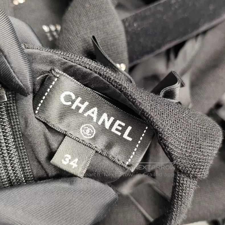 Chanel Chanel Black bow letter rhinestone dress Size XXS / US 00 / IT 34 - 3 Thumbnail