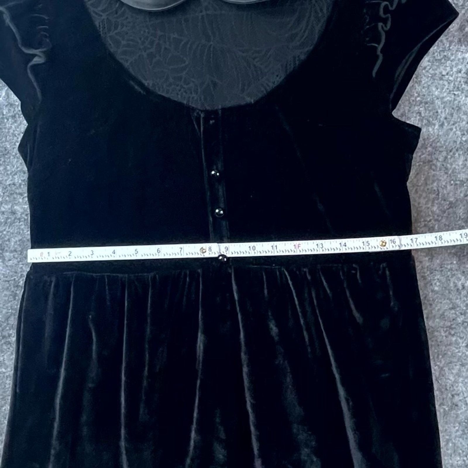 Killstar Killstar Dress Small Black Stretch Velvet Sheer Witchy Goth Size S / US 4 / IT 40 - 4 Thumbnail