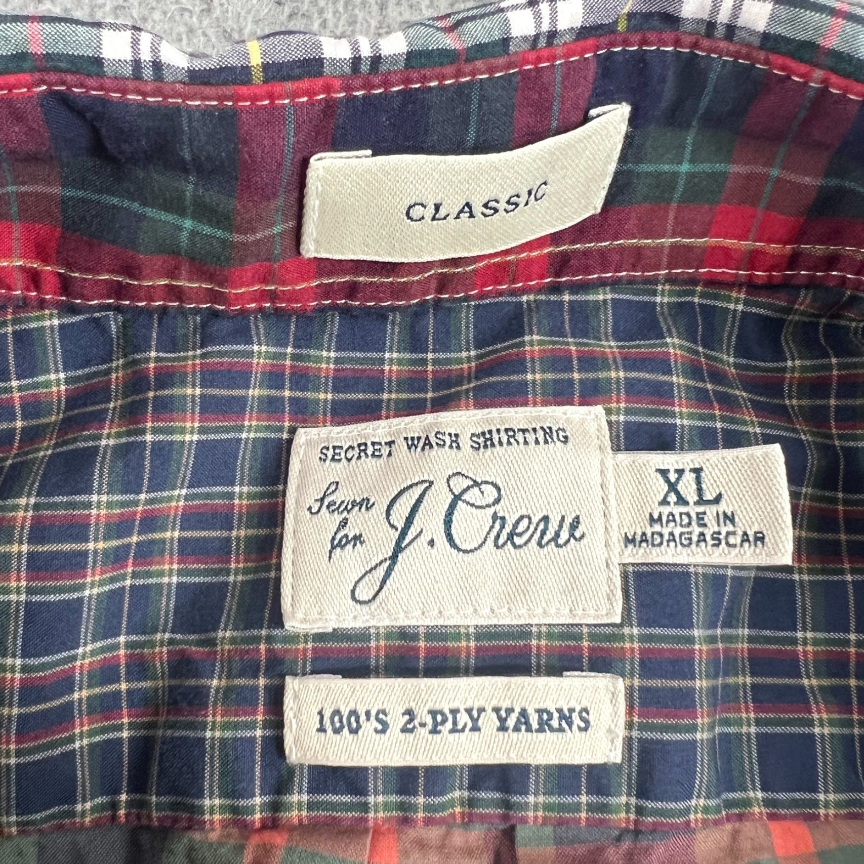 J.Crew J.CREW Button-Up Shirt XL Mens Plaid Cotton Ivy Patchwork Ivy Mix & Match Classic Wash Pocketed Short Sleeve Multi color Seasonal Classic 90s? Size US XL / EU 56 / 4 - 3 Thumbnail