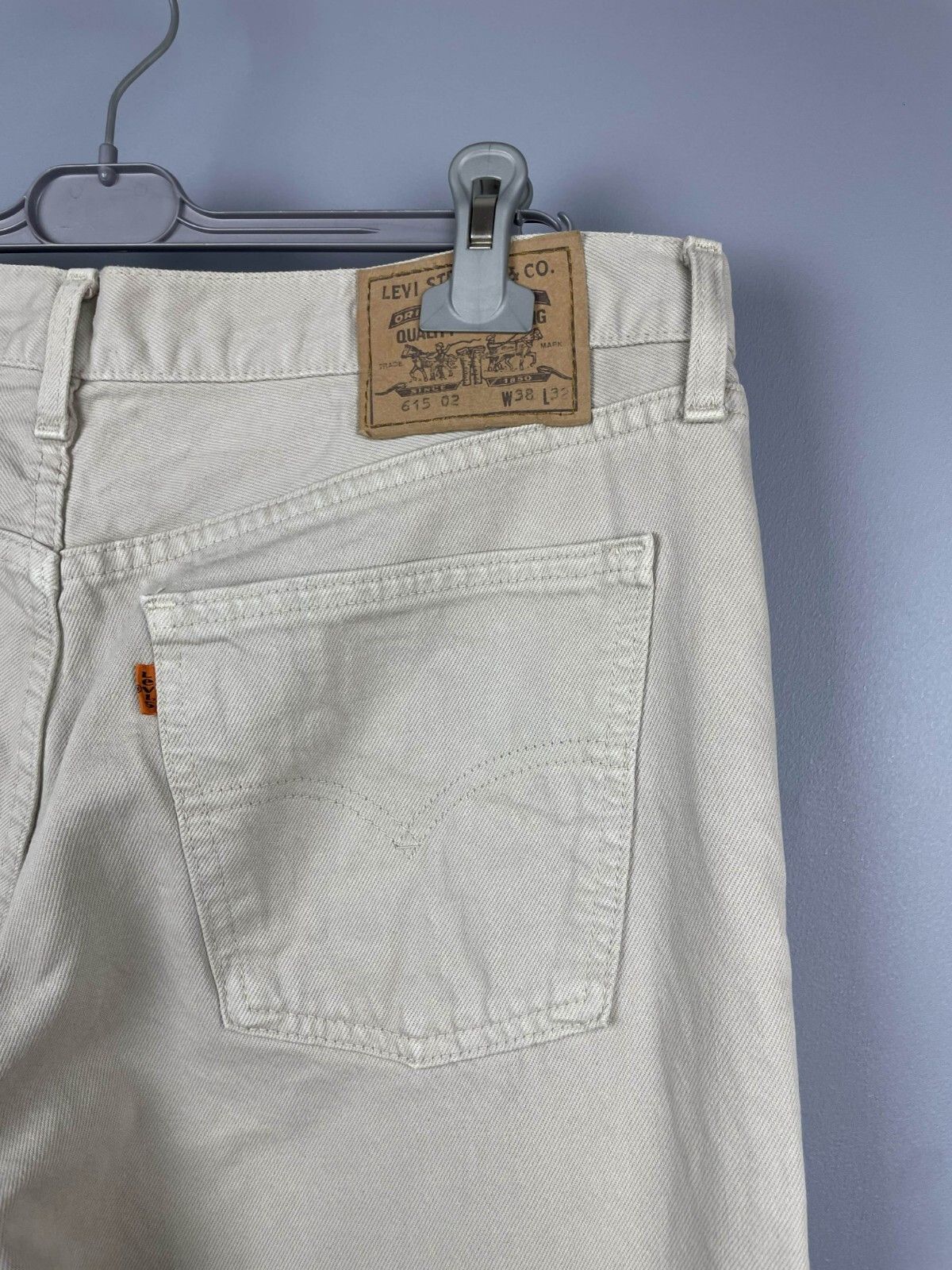 Levi's × Vintage Levis 615 Orange Tab Vintage Denim Jeans Beige 90s Straight Size US 38 / EU 54 - 6 Thumbnail