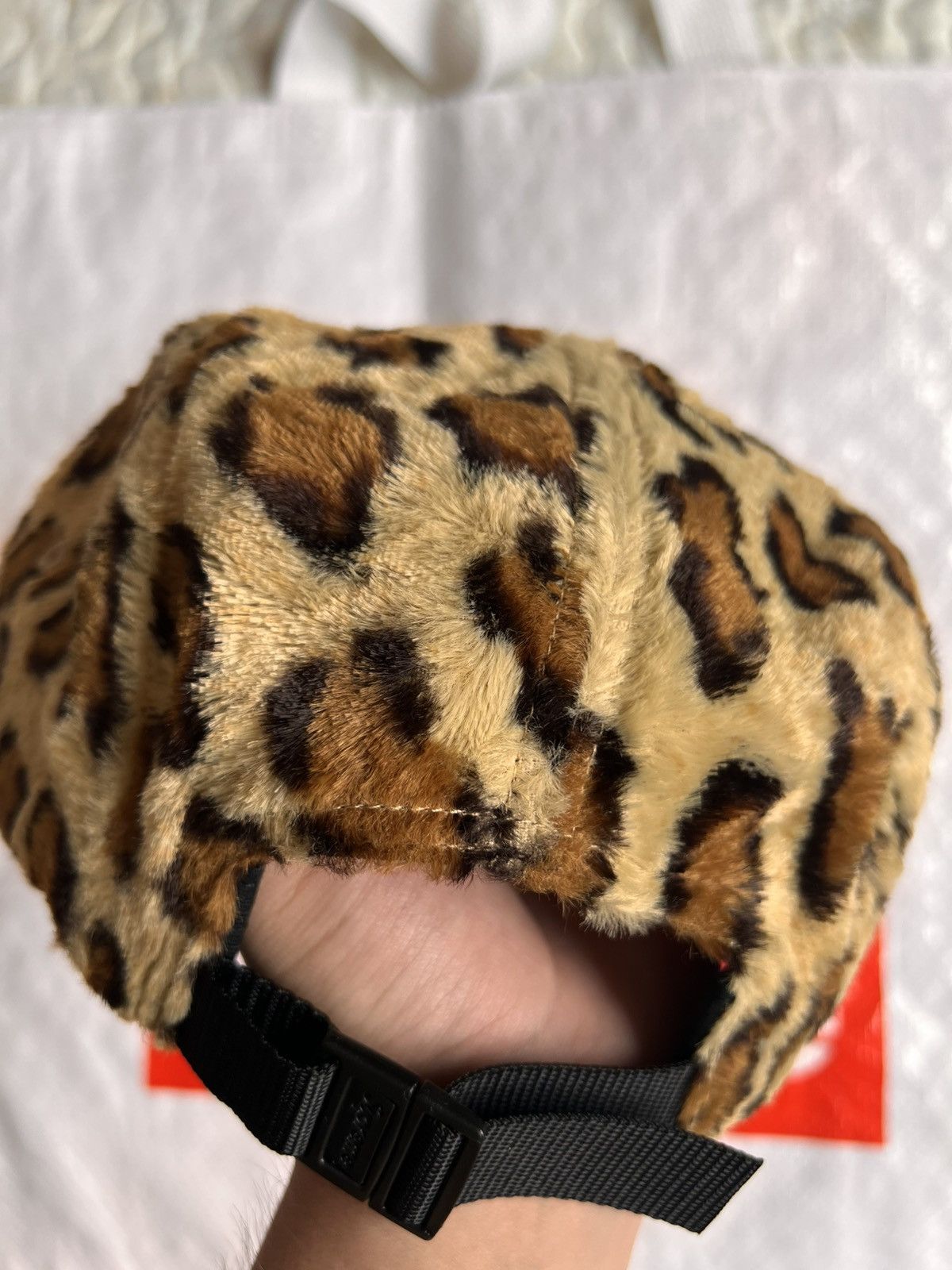 Supreme GOODENOUGH Crushed Rayon Pile Camp Cap Leopard hat