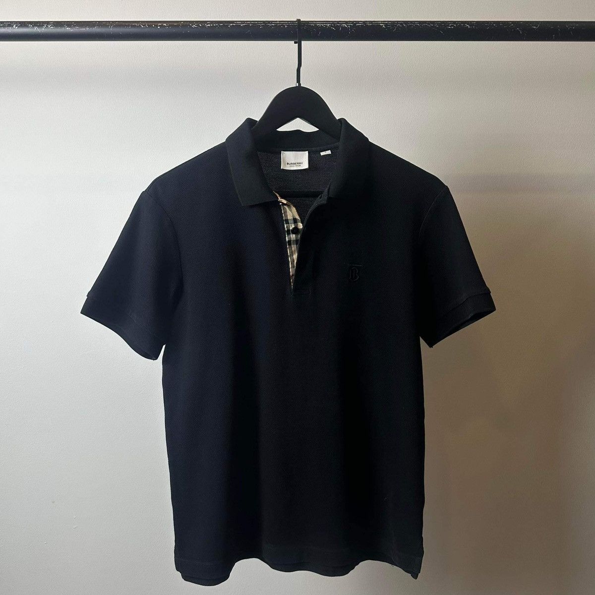 BURBERRY LOGO TB BLACK POLO SHIRT - Main Image
