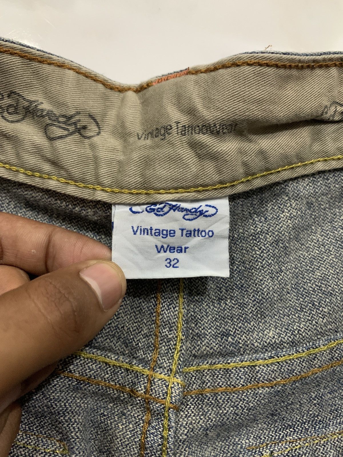 Ed Hardy Vintage Ed Hardy Embroidery Koi Tattoo Wear Baggy Jeans Size US 33 - 13 Thumbnail