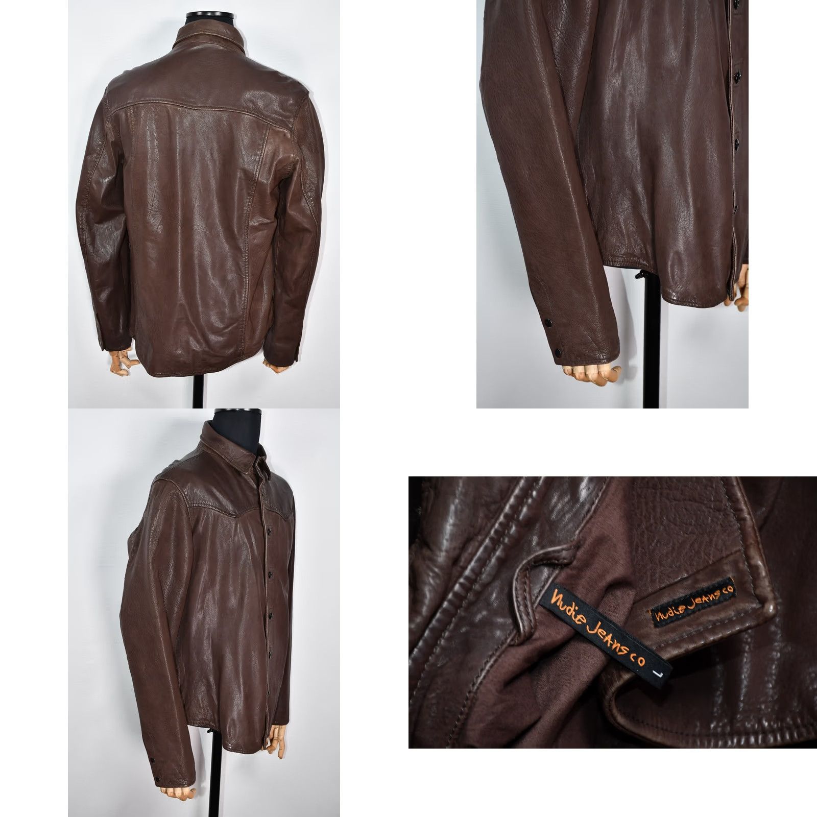 Nudie Jeans Nudie Jeans Leather Jacket Brown L Mens Regular Size XS? Size US 33 - 8 Thumbnail