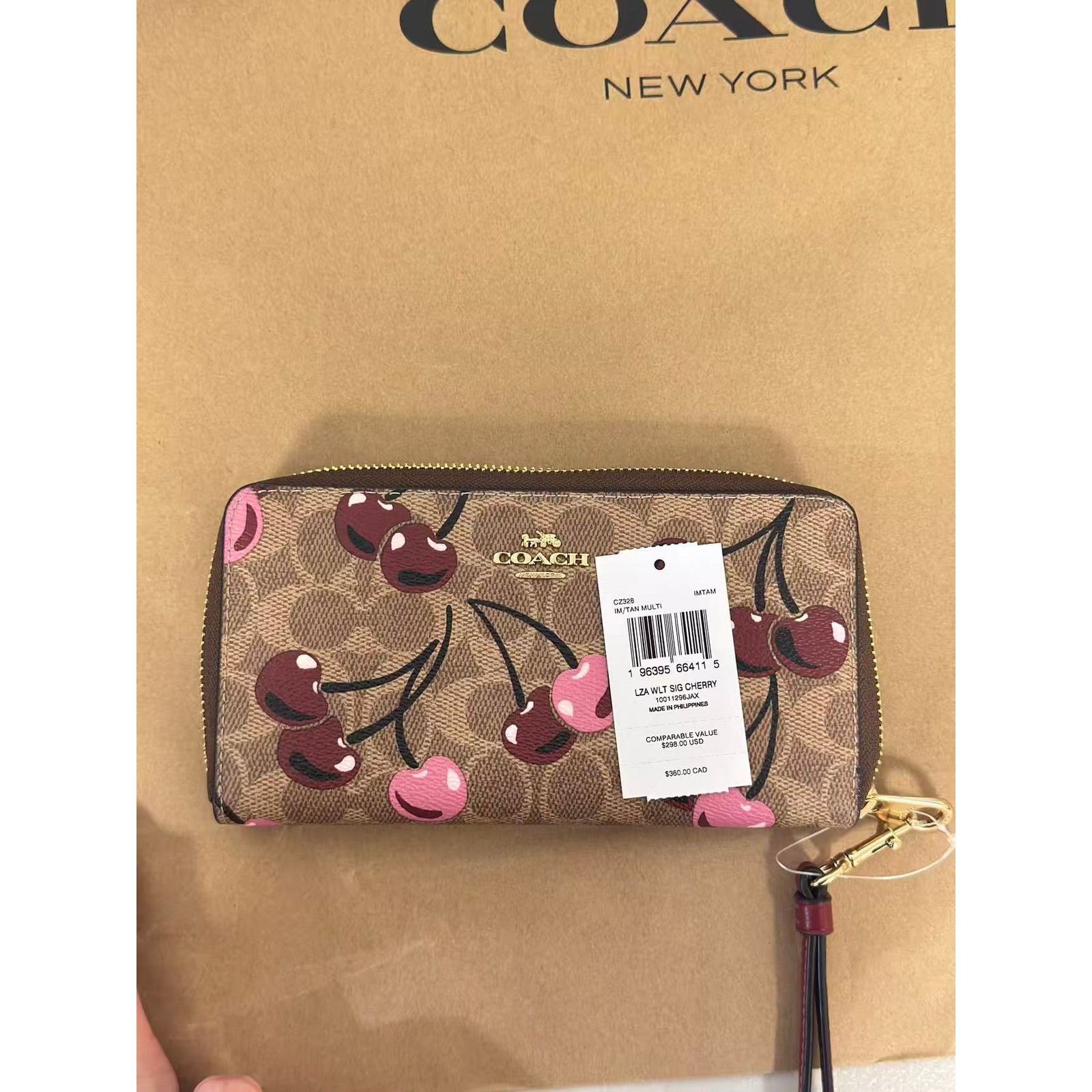 Coach Coach CZ328 Long Zip Around Wallet In Sig With Cherry Print Size ONE SIZE - 3 Thumbnail