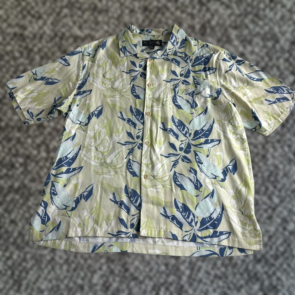 Nat Nast VINTAGE Nat Nast Shirt Mens L Hawaiian Floral Silk Blend Short Sleeve Button Up Casual Size US L / EU 52-54 / 3 - 1 Thumbnail