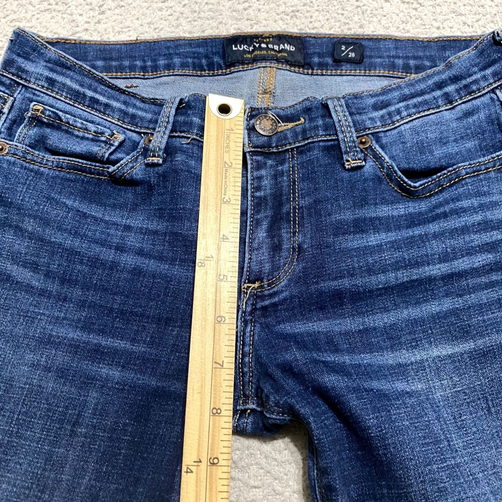Lucky Brand Lucky Brand Jeans Skinny Charlie Womens sz 2 Blue Denim Dark Wash Low Rise 5-Pocket Stretch 28in Inseam Women's Jeans Size 26" / US 2 / IT 38 - 7 Thumbnail