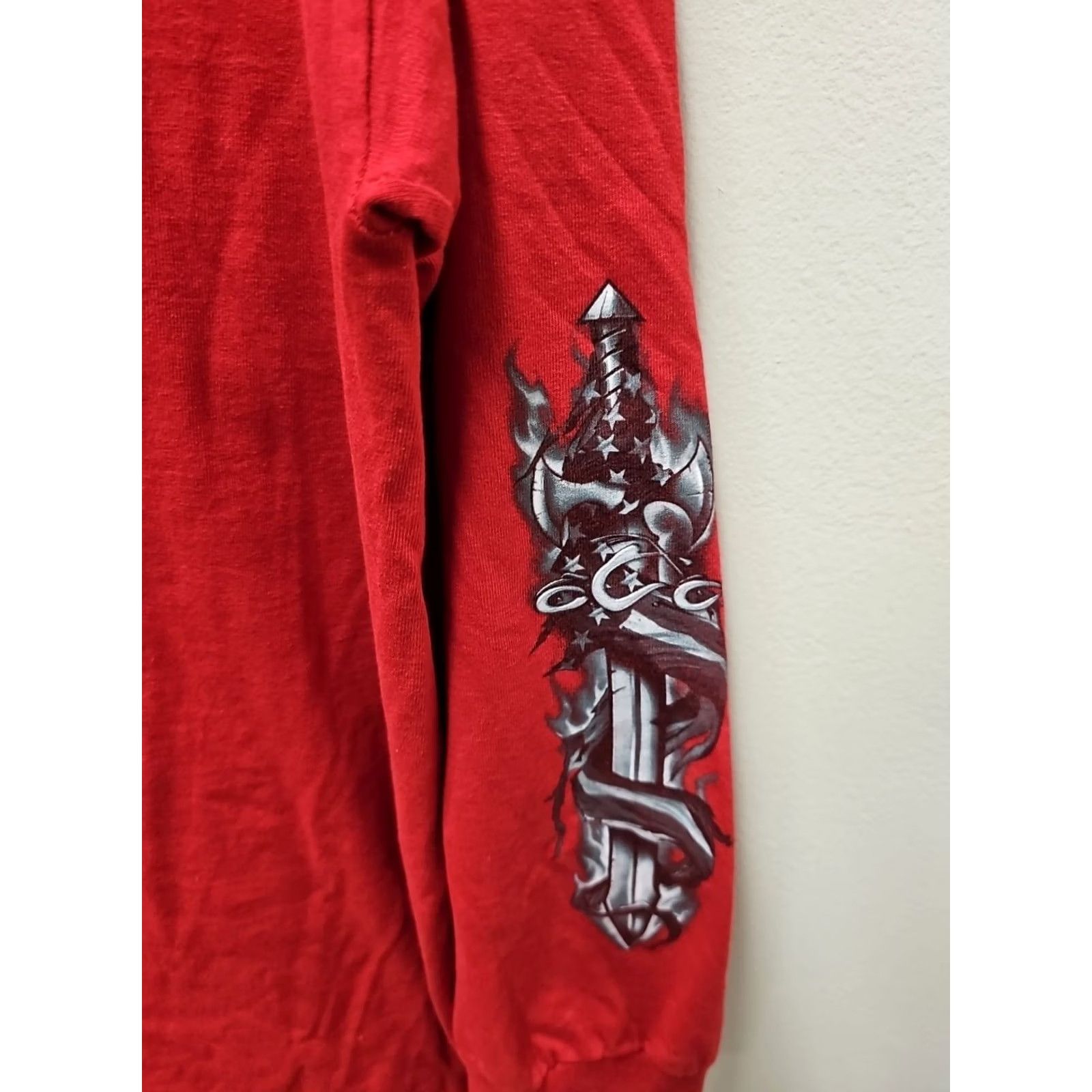 Vintage VINTAGE Choppers T-Shirt Biker Long Sleeve Orange County Choppers Red 2003 Graphic Print Chest 22 Length 30.5 L Mens Size US L / EU 52-54 / 3 - 3 Thumbnail