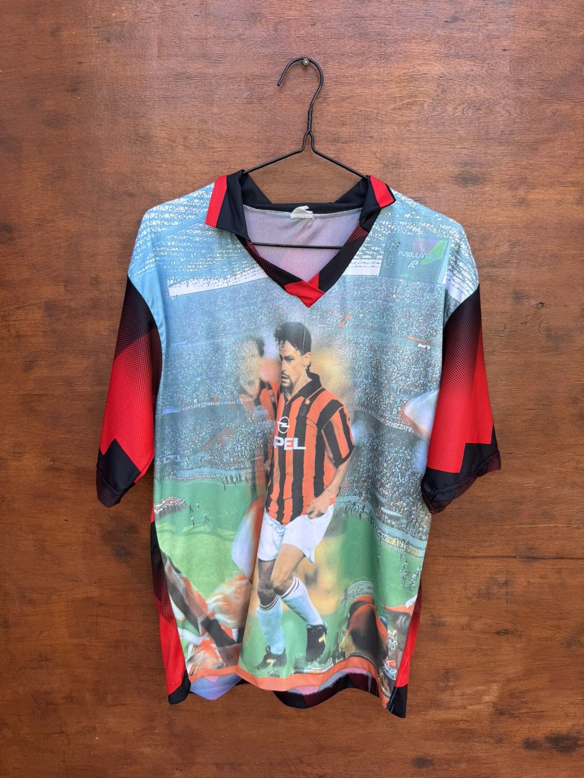 Vintage Roberto Baggio 1990s AC Milan #18 Bootleg Shirt sz L Size US L / EU 52-54 / 3 - 2 Thumbnail