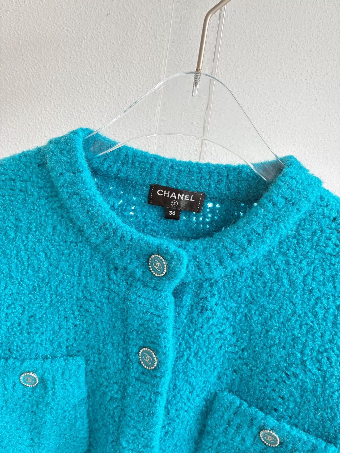 Chanel Chanel Teddy Cashmere Cardigan Blue Women's Size 36 Short Size XS / US 0-2 / IT 36-38 - 3 Thumbnail